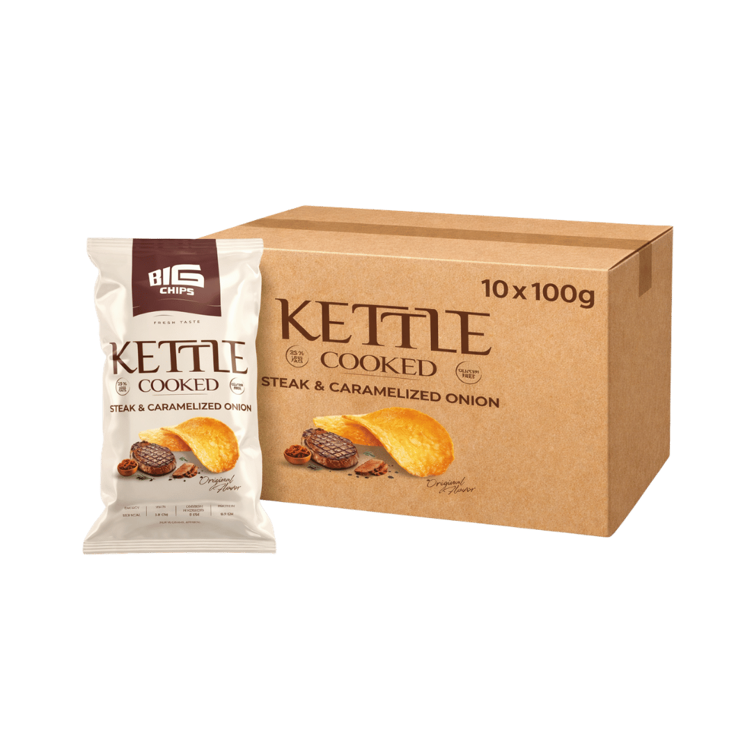 Big Chips Kettle Steak & Carmelised Onion 10 x 100g