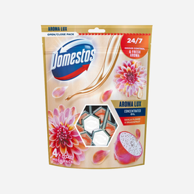 Domestos Aroma Lux Dahlia Flower & Dragonfruit Rim Blocks