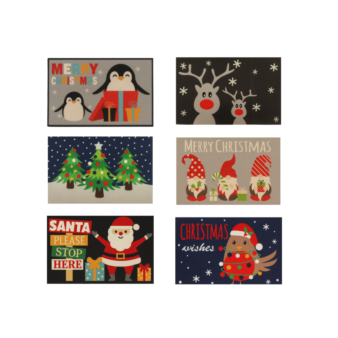 Christmas Theme Machine Washable Door Mat