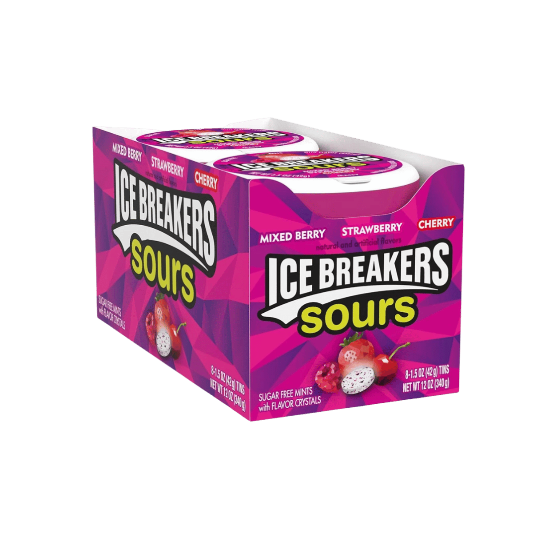 Ice Breakers Sours Strawberry Mixed Berry Mints