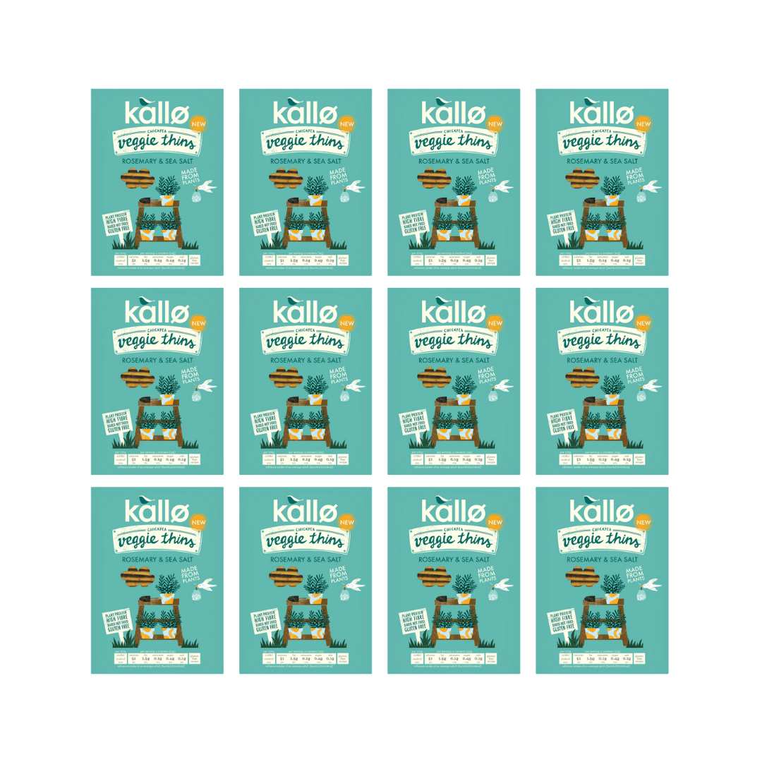 Kallo Veggie Thins Rosemary & Sea Salt Case 12 x 100g