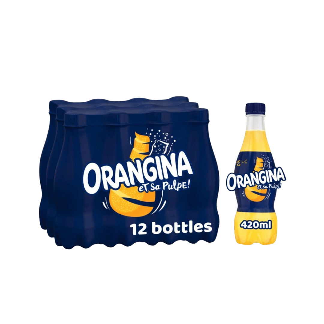 Orangina Sparkling Orange Soft Drink 12 x 420ml Bottles