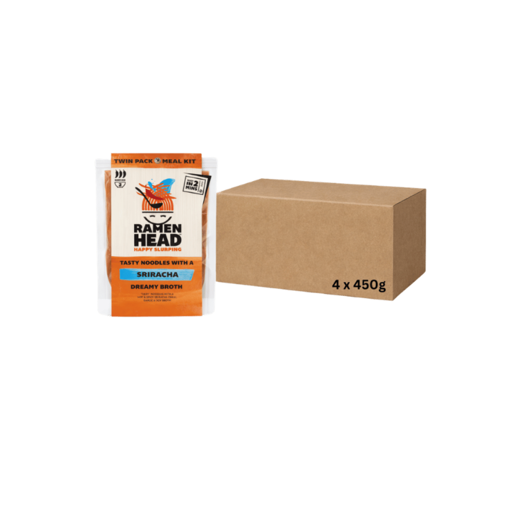 RamenHead Tasty Noodles With A Sriracha Broth Case 4x 450g