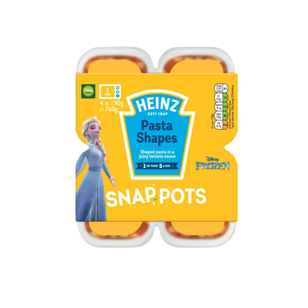 Heinz Frozen Pasta Shapes Snap Pot  4 x 190g