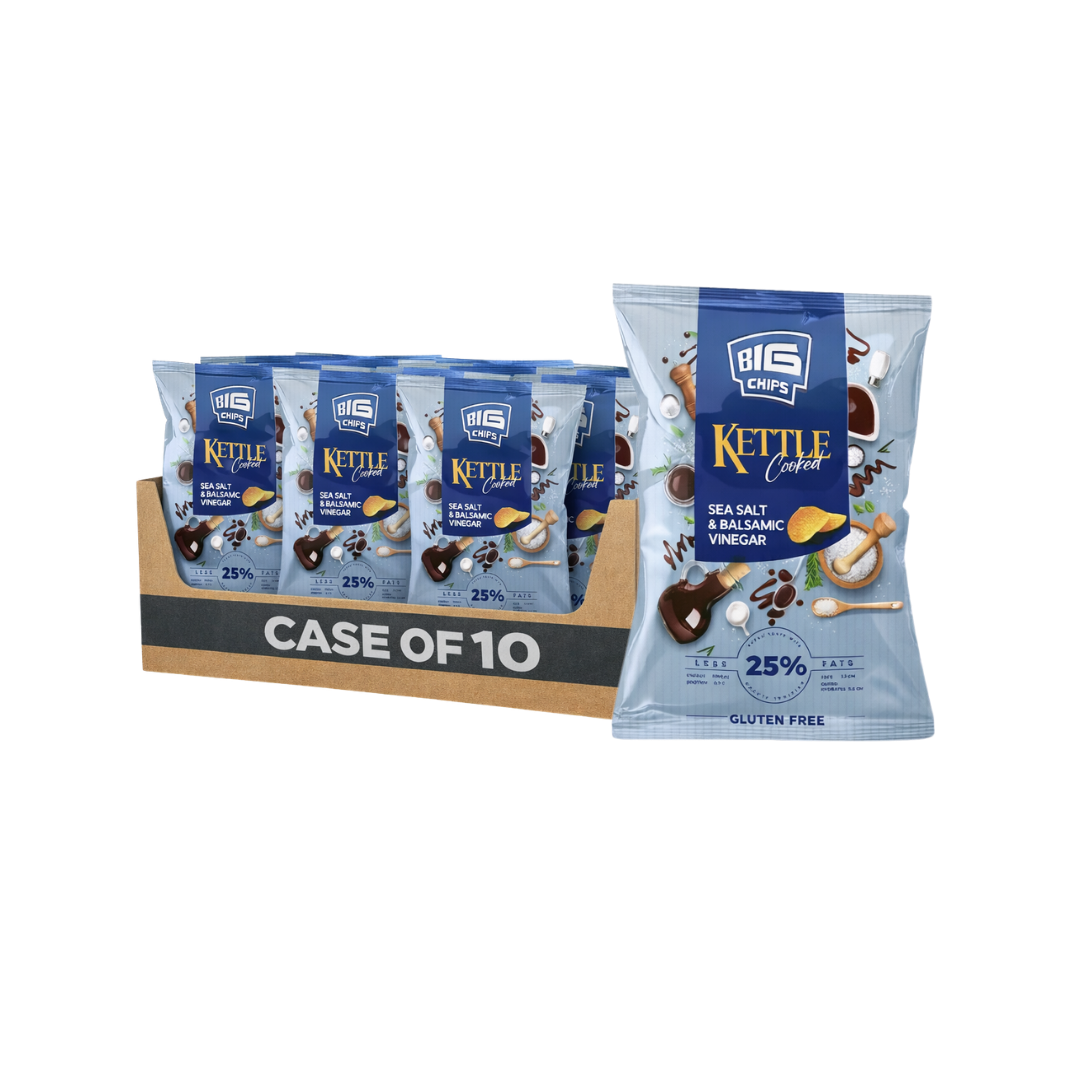 Big Chips Kettle Crisp Sea Salt & Balsamic Vinegar 10 x 100g