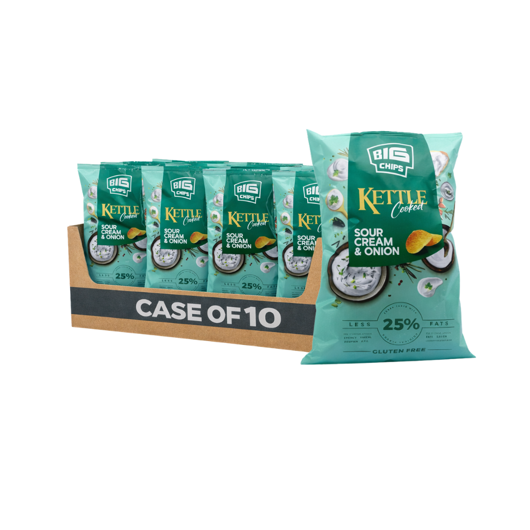 Big Chips Kettle Crisp Sour Cream & Sweet Onion 10 x 100g