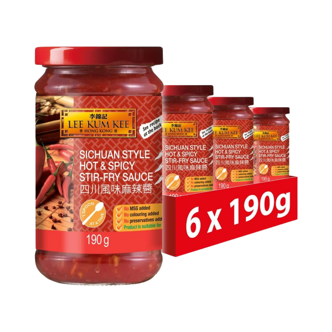 Lee Kum Kee Sichuan Style Hot and Spicy Stir-Fry Sauce 6 x 190g