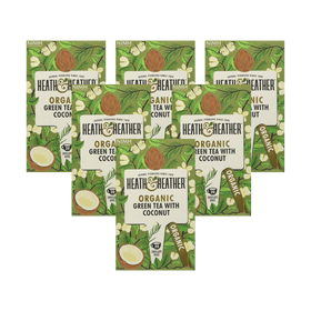Heath & Heather Organic Green Tea With Coconut 6 x 40g (120 Bags)