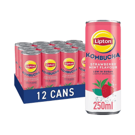 Lipton Kombucha Sparkling Strawberry & Mint 12 x 250ml