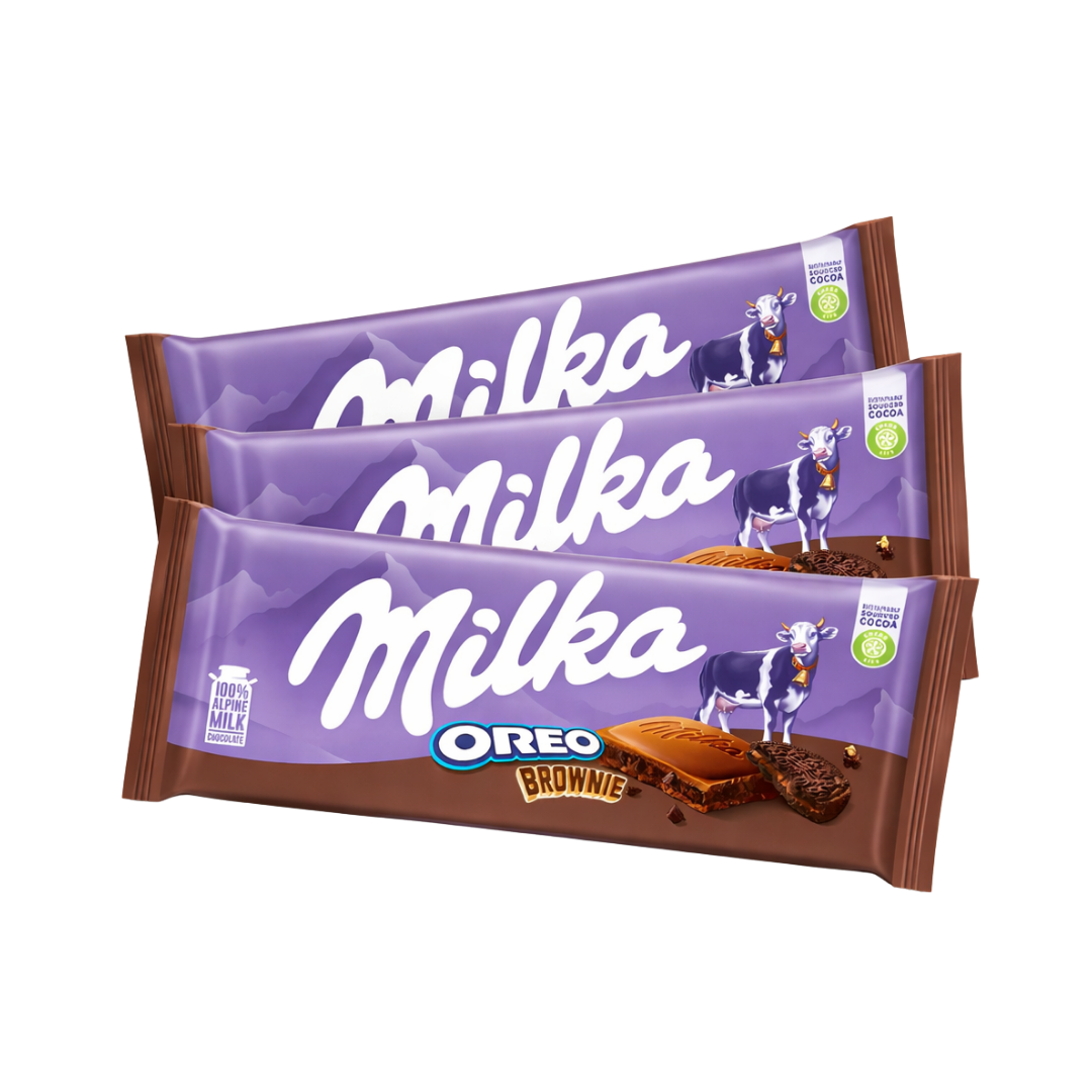 Milka Oreo Brownie Chocolate Bar 3 x 100g Bundle