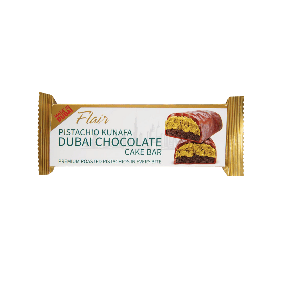 Flair REAL Dubai Pistachio Kunafa Chocolate Cake Bars